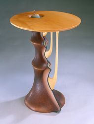 table, leather, wood