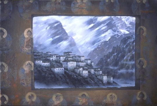 Ladakh, Village Blessing, oil on canvas