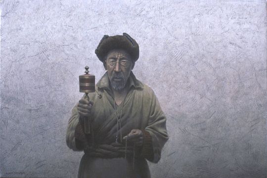 Ladakh, Religious Man, oil on canvas