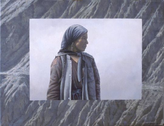 Ladakh, Mountain Woman, oil on canvas